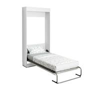 Miroytengo Cama plegable vertical, cama de invitados juvenil blanco mate 90x190 cm