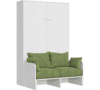 Cama plegable Kentaro de 120 cm, tamaño queen, con sofá de madera de fresno blanco, color verde