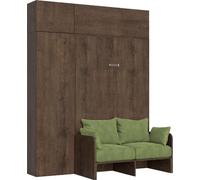 Cama plegable Kentaro de 120 cm, tamaño queen, con sofá y muebles de nogal, color verde