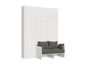 Cama plegable vertical de 140 cm Kentaro Sofà con columna y muebles altos