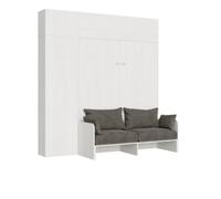 Cama plegable vertical de 160 cm Kentaro Sofà con columna y muebles altos