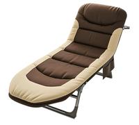 Cama plegable XXL para carpas con bolsillo lateral, respaldo ajustable en 6 niveles, plegable, ligera, con colchón, cama de camping, 1 persona, para exterior, jardín, soporta 150 kg (marrón)