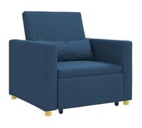 Cama Sofá Desplegable Individual Azul 90 X 165 X 87 Cm Tela Vidaxl