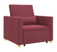 vidaXL Cama Sofá Desplegable Individual 90 x 165 x 87 cm Multicolor Rojo vino tinto
