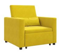 Cama Sofá Desplegable Individual Con Ruedas Amarillo Terciopelo Vidaxl