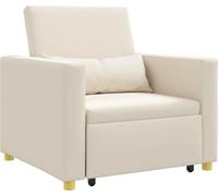 Cama Sofá Desplegable Individual crema 90 x 165 x 87 cm tela