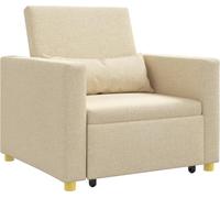 Cama Sofá Desplegable Individual Crema 90 x 165 x 87 cm tela