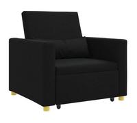 vidaXL Sofá cama desplegable individual 90 x 165 x 87 cm Negro, tela, ajustable