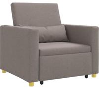 Cama Sofá Desplegable Individual Taupé 90 x 165 x 87 cm tela