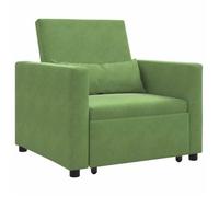 Cama Sofá Desplegable Individual Verde Claro Terciopelo Vidaxl