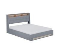 Cama Tapizada Christin 160x200 Con Led, Puerto Usb Y Colchón Vitalispa