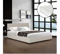Cama Tapizada Juva Con Colchón 140x200cm - Beige Corium