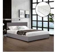 Cama Tapizada Juva Con Colchón 180x200cm - Gris Corium