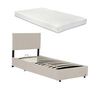 Cama tapizada juva con colchón 90x200cm - beige corium