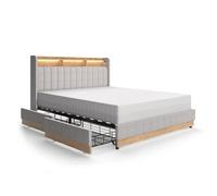Cama Tapizada Nura 160x200 Cm Con 4 Cajones Vitalispa