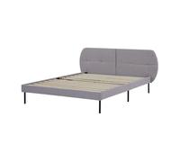 Cama tapizada porvoo con cabecero somier textil 140x200cm - gris [en.casa]