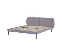 Cama tapizada porvoo con cabecero somier textil 160x200cm - gris [en.casa]