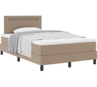 Cama tipo Box Spring Capuchino 120 x 200 cm Cuero sintético