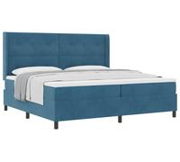 Cama tipo Box Spring con cabecera Azul 100 x 200 cm Terciopelo