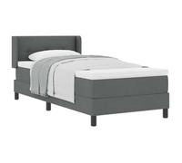 Cama Tipo Box Spring Con Cabecera Gris Oscuro 190 X 90 Cm Tela Vidaxl