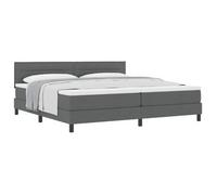 Cama Tipo Box Spring Con Cabecera Gris Oscuro 200 X 200 Cm Tela Vidaxl