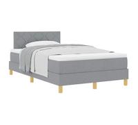 Cama Tipo Box Spring Con Cojín Gris Claro 120 X 190 Cm Tela Vidaxl