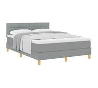 Cama Tipo Box Spring Con Cojín Gris Claro 140 X 200 Cm Tela Vidaxl