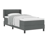 Cama Tipo Box Spring Con Cojín Gris Oscuro 190 X 90 Cm Tela Vidaxl