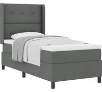 Cama tipo Box Spring con cojín Gris oscuro 200 x 80 cm tela