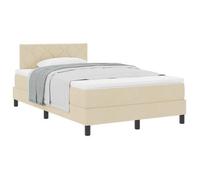 Cama Tipo Box Spring Con Cojín Manual Crema 120 X 190 Cm Tela Vidaxl