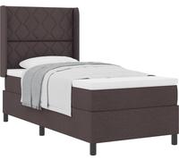 Cama tipo Box Spring con cojín Marrón Oscuro 200 x 100 cm tela