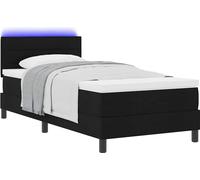 Cama tipo Box Spring con colchón con LED 90 x 200 cm tela