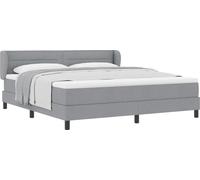 Cama tipo Box Spring con colchón Gris claro 180 x 200 cm tela