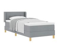 Cama Tipo Box Spring Con Colchón Gris Claro 200 X 100 Cm Tela Vidaxl