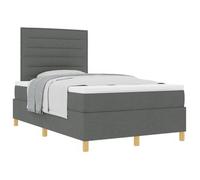 Cama Tipo Box Spring Con Colchón Gris Oscuro 120 X 190 Cm Tela Vidaxl
