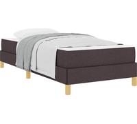 Cama tipo Box Spring con colchón Marrón Oscuro 90 x 190 cm tela