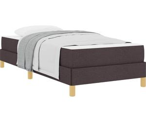 Cama tipo Box Spring con colchón Marrón Oscuro 90 x 190 cm tela