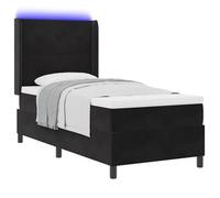 Cama Tipo Box Spring Con Colchón Negro 90 X 190 Cm Terciopelo Vidaxl
