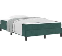 Cama tipo Box Spring con colchón Verde oscuro 120 x 200 cm tela