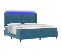 Cama Tipo Box Spring Con Tiras Led Azul 200 X 200 Cm Terciopelo Vidaxl