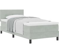Cama tipo Box Spring Gris Claro 90 x 200 cm Terciopelo