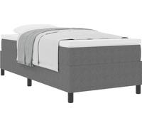 Cama tipo Box Spring Gris claro y . 100 x 200 cm Tela de Pana