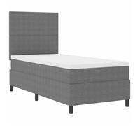 Cama Tipo Box Spring Gris Claro Y . 100 X 200 Cm Tela De Pana Vidaxl