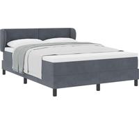 Cama tipo Box Spring Gris oscuro 140 x 200 cm Terciopelo
