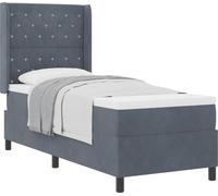 Cama tipo Box Spring Gris oscuro 80 x 200 cm Terciopelo
