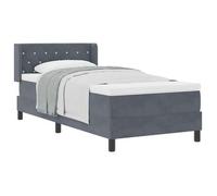 Cama Tipo Box Spring Manual Gris Oscuro 200 X 100 Cm Terciopelo Vidaxl