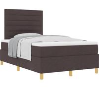 Cama tipo Box Spring Marrón Oscuro 120 x 200 cm tela