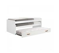 Cama triple aglomerado blanco con somieres 90x200cm 206 cm