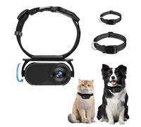 Cámara con Collar para Gatos, Collar Rastreador de Perros HD 1080P, Mini Cámara de Acción para Grabaciones de Vídeo en Interiores/Exteriores, Suministros para Mascotas (Black)