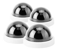 Cámara de domo simulada, cámara de simulación CCTV Cámara de seguridad falsa simulada, cámara de simulación de domo de 4 piezas CCTV Cámara de seguridad falsa simulada con luz LED intermitente(blanco)